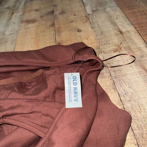 Old Navy Women's Root Beer Fitted Sleeveless Halter Rib-Knit Midi Dress - NWT 4X - Picture 7 of 11